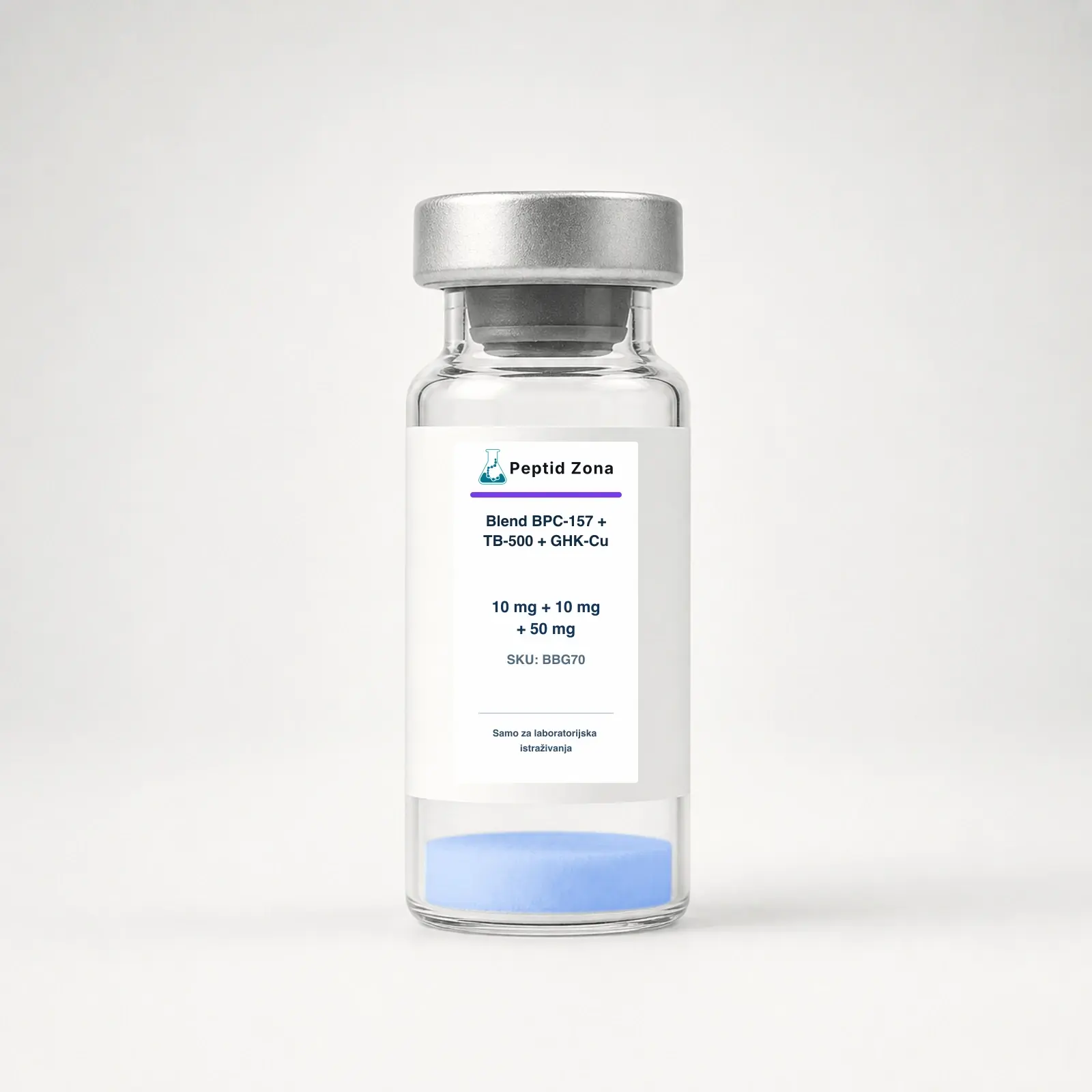 Peptid Zona Blend BPC-157 + TB-500 + GHK-Cu 10 mg + 10 mg + 50 mg — slika proizvoda